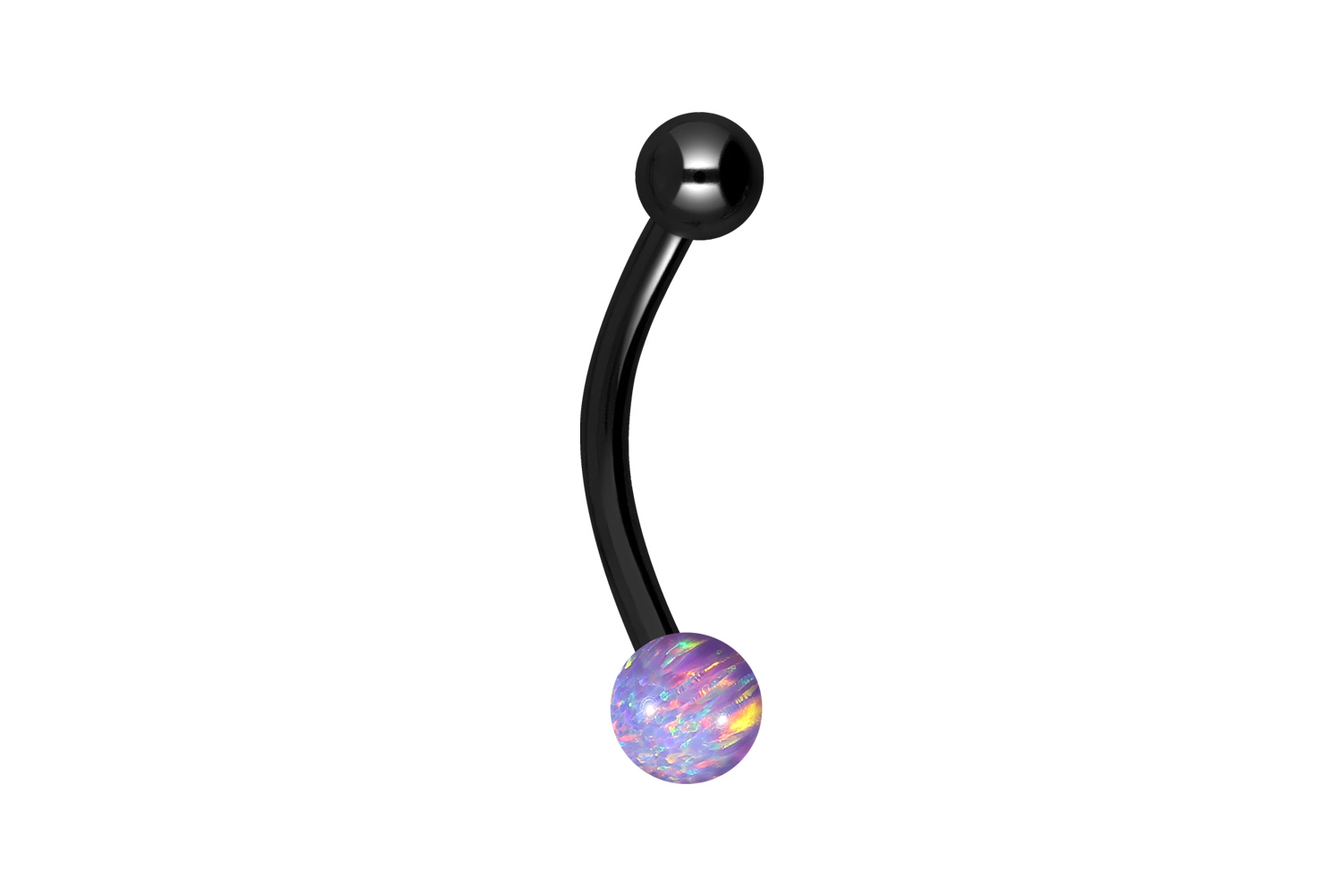 Titan Mini Bananabell Piercing SYNTHETISCHER OPAL + TITAN-KUGEL